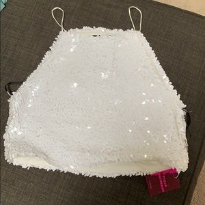White sequin F21 top NWT
